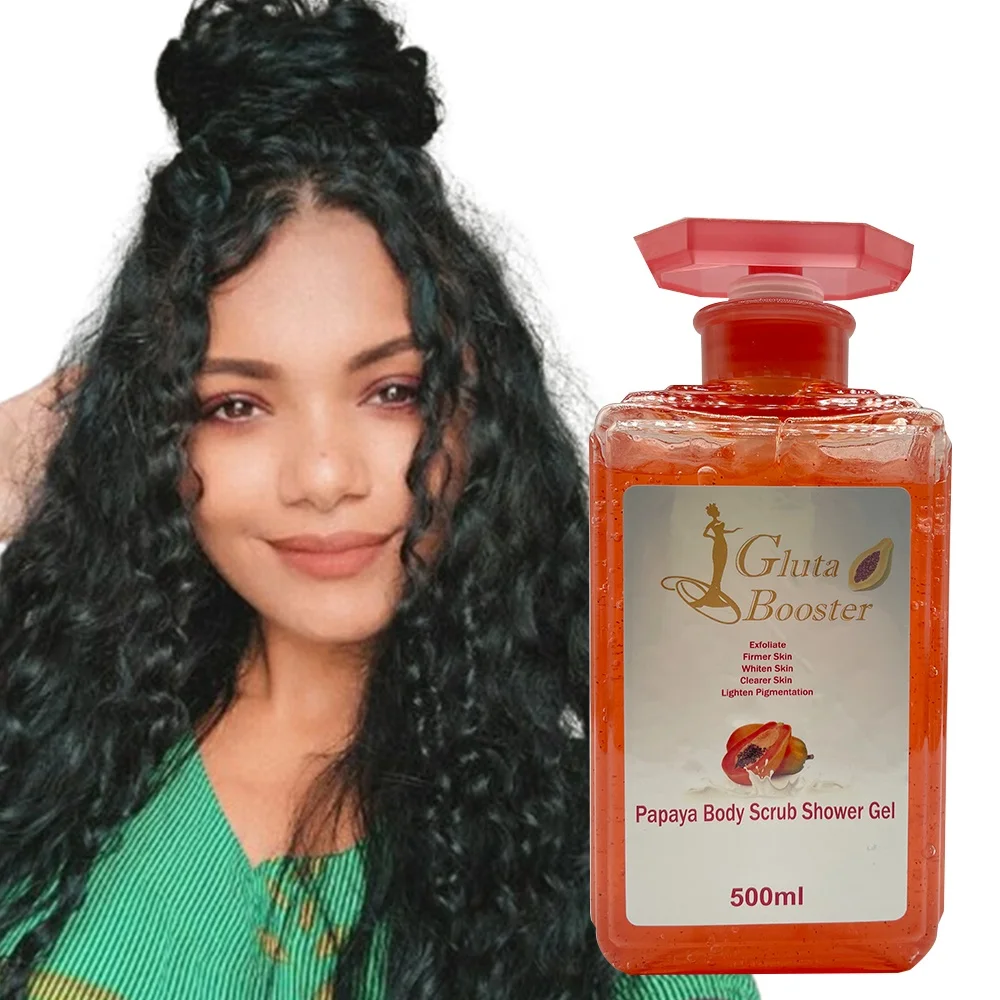 OEM Change LOGO Blanchissant Lighten Discoloration Refining Papaya Washing Away Impurities Silky-Smooth Texture Body Shower Gel