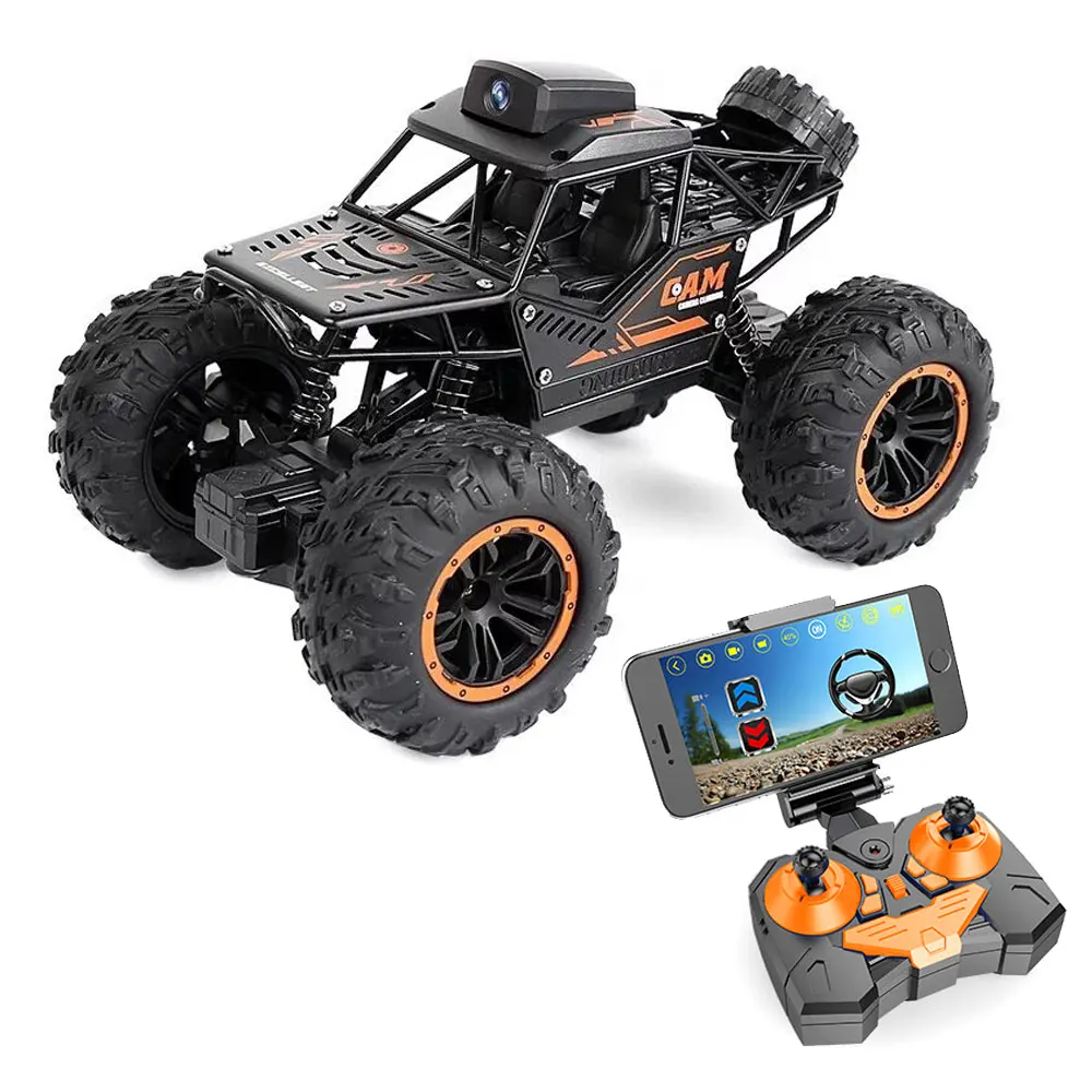2.4GHz 1/20 Remote Control Car 4Wheel Rock Crawler Truck Toy Spy RC Car With WIFI Camera HD 720P