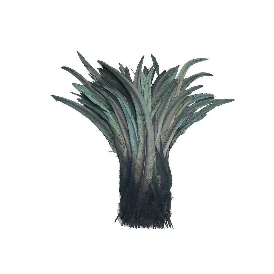 High quality bleached black cock rooster tail feather for costume