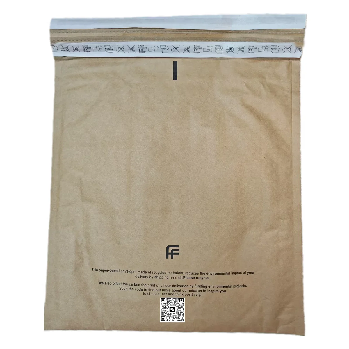 Eco-Friendly Mailing Pouch 100% Biodegradable Mail Packaging Envelopes Custom Print Logo Pure Paper Padded Mailer Shipping Bags