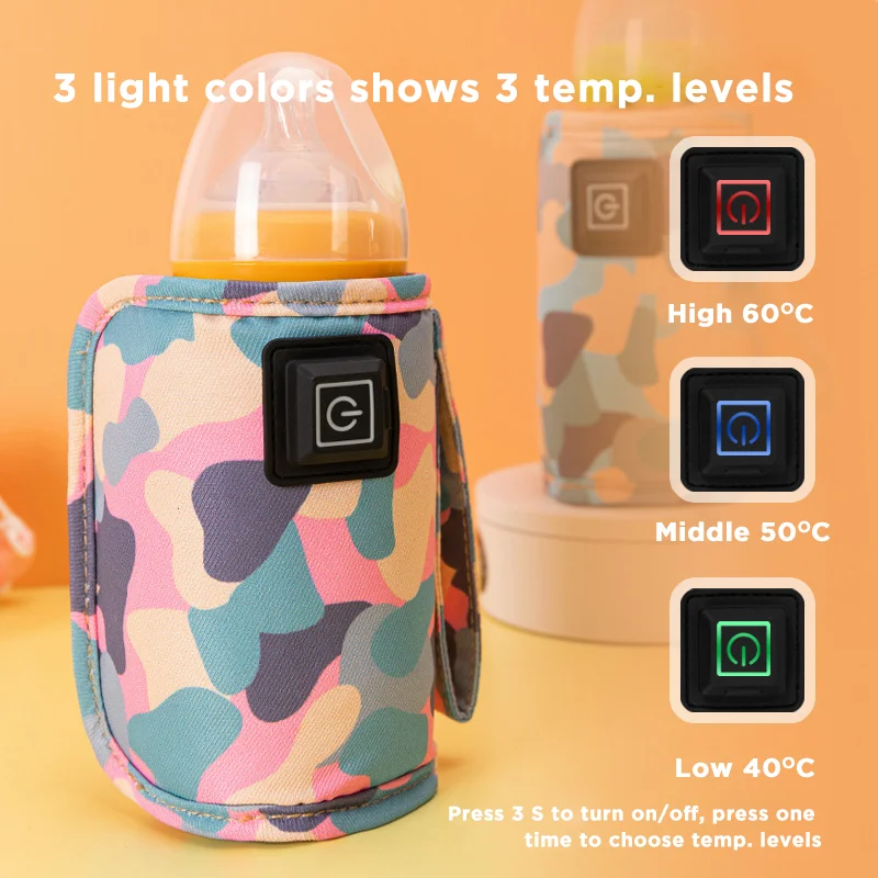 USB Warmer Cover Baby Formula Milk Heating Insulation Portable Bottle Warmer Cloth Bag Milk Bottle Heater Breast Milk Heater