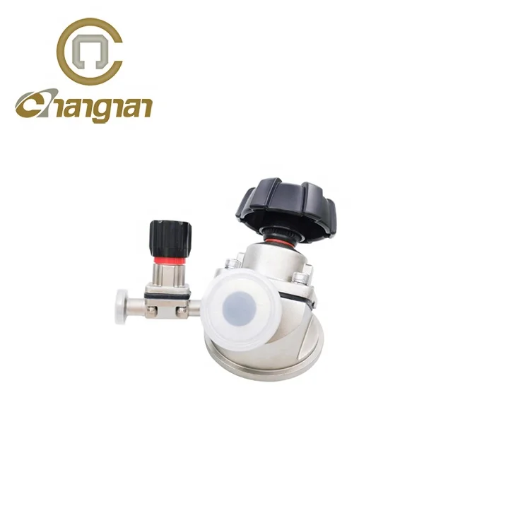 Sanitary stainless steel 316L EPDM PTFE 3 way diaphragm valve