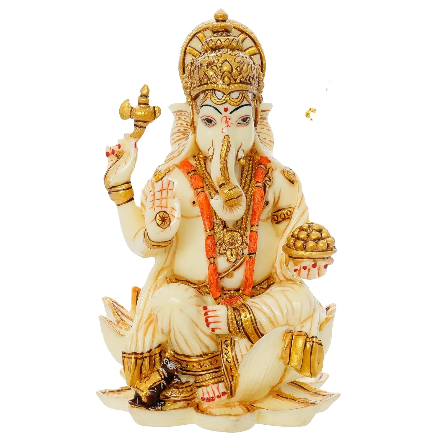 Ganesha Idol латунь с многоцветным камнем ручная работа Bhagwan большая статуя бога Ganpati Murti для домашнего декора Pooja