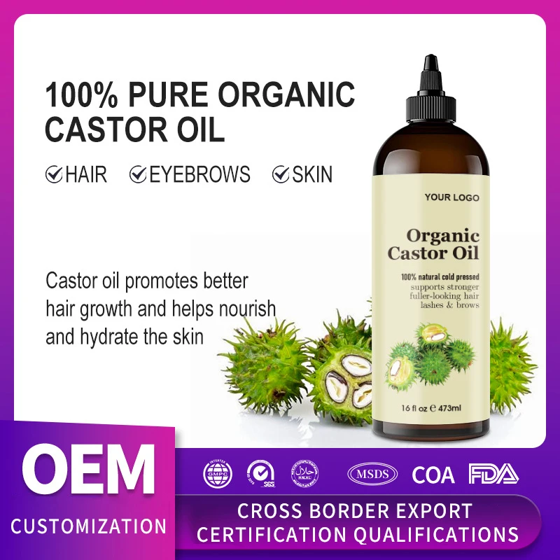 Best Selling Natural Organic Castor Oil large bottled hair care essential oil anti-hair loss promotion hair growth strengthening