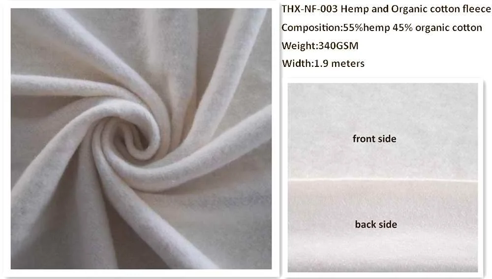 Natural Fiber Heavy Weight 500GSM Organic Cotton Fleece Brushed Fabric Organic Cotton Fleece Hoodie Fabric