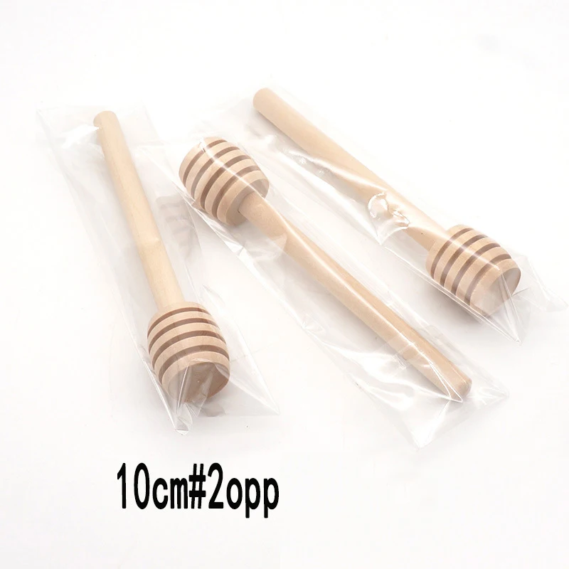 Custom Logo Wood Honey Mixing Stick Spoon Dripper Tool for Home or Restaurant Use