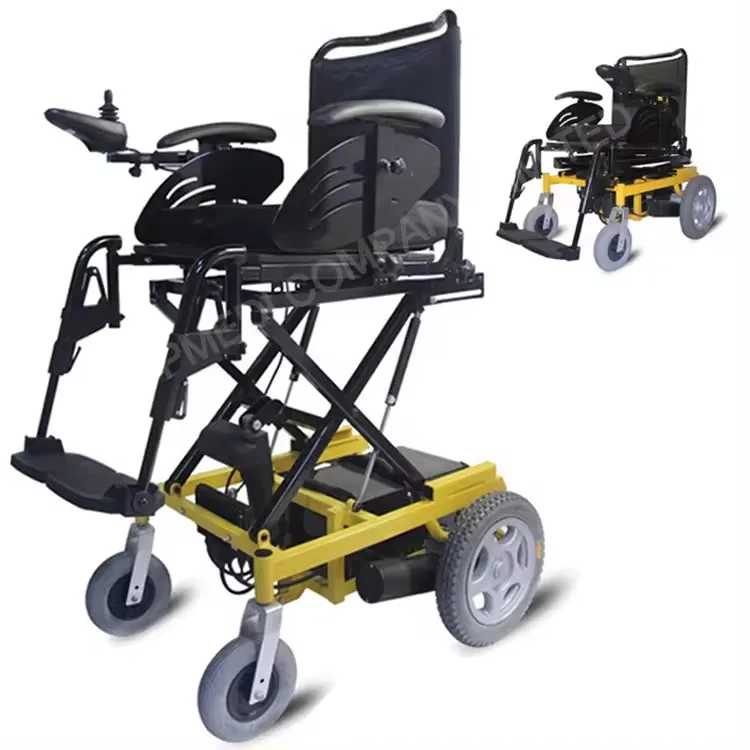 Indoor Disabled Reclining Backrest Wheelchair Premium Power Wheelchair with Electric Lifting Seat