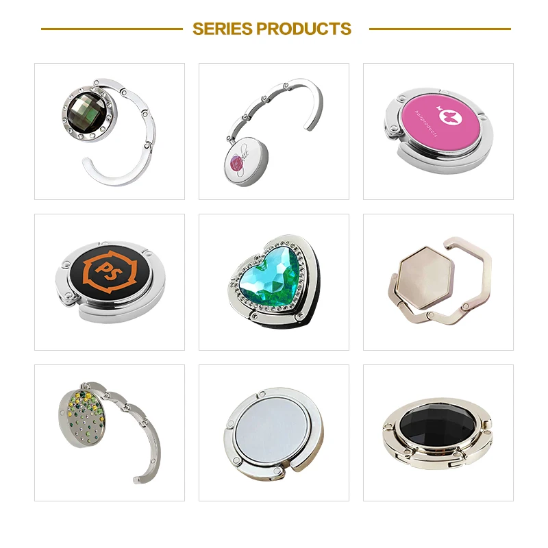 Wholesale Portable Bag Hanger Custom Logo Purse Hook Folding Table Handbag Holder