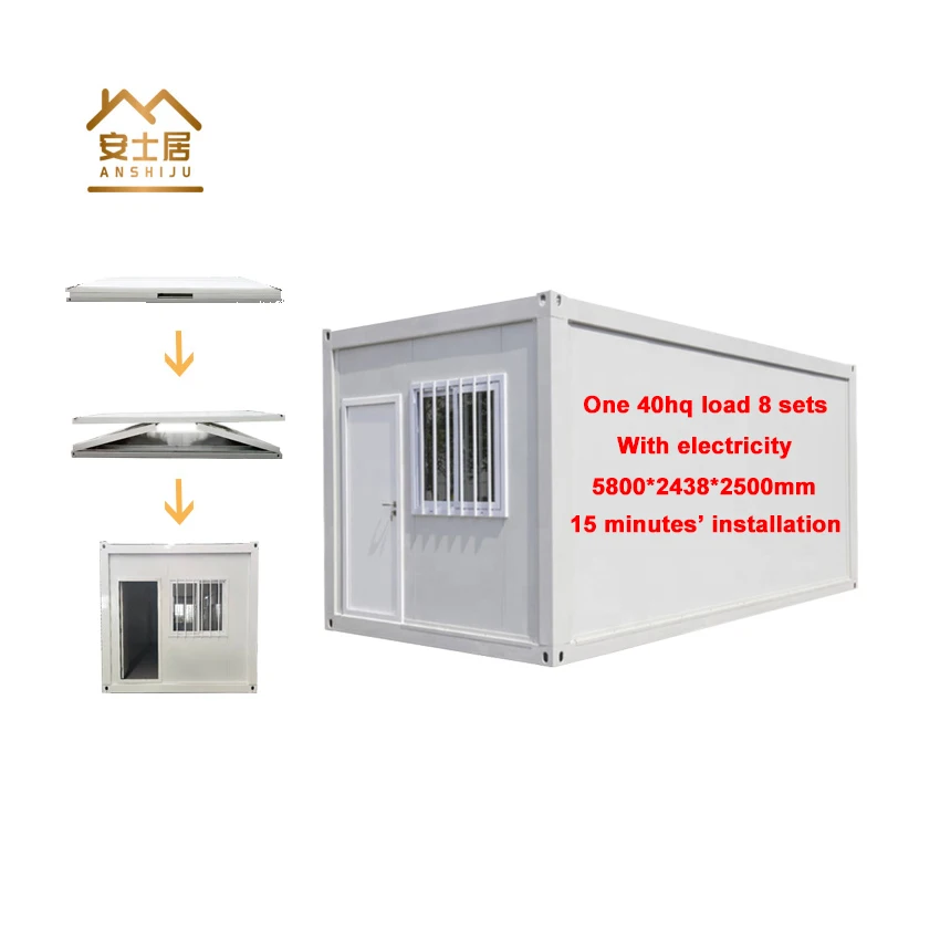 Waterproof Guyana Prefab Tiny House Folding Container Office