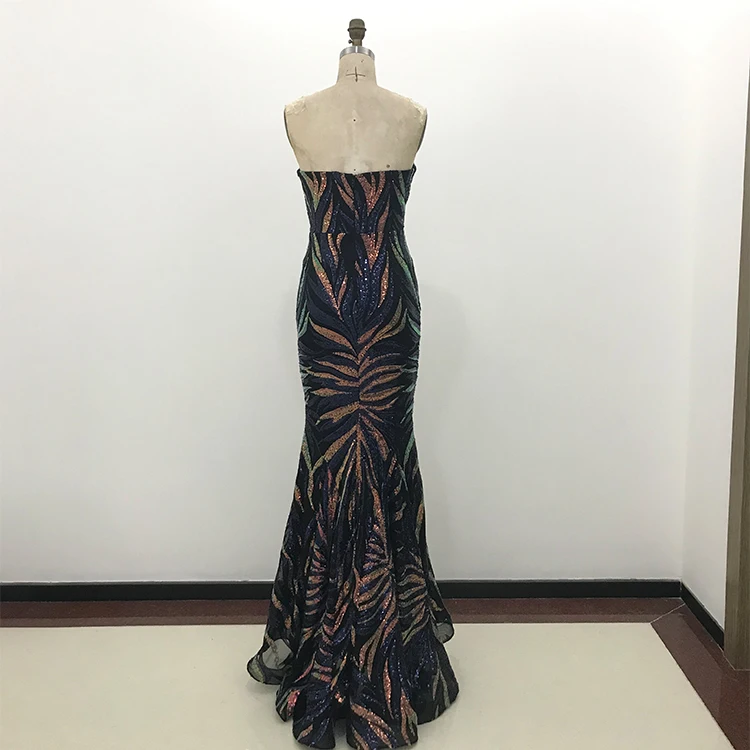 Glitter Sweetheart Iridescent Sequin Patterned Trumpet Dress Mermaid Luxury Prom Dresses With Concealed Zipper Back