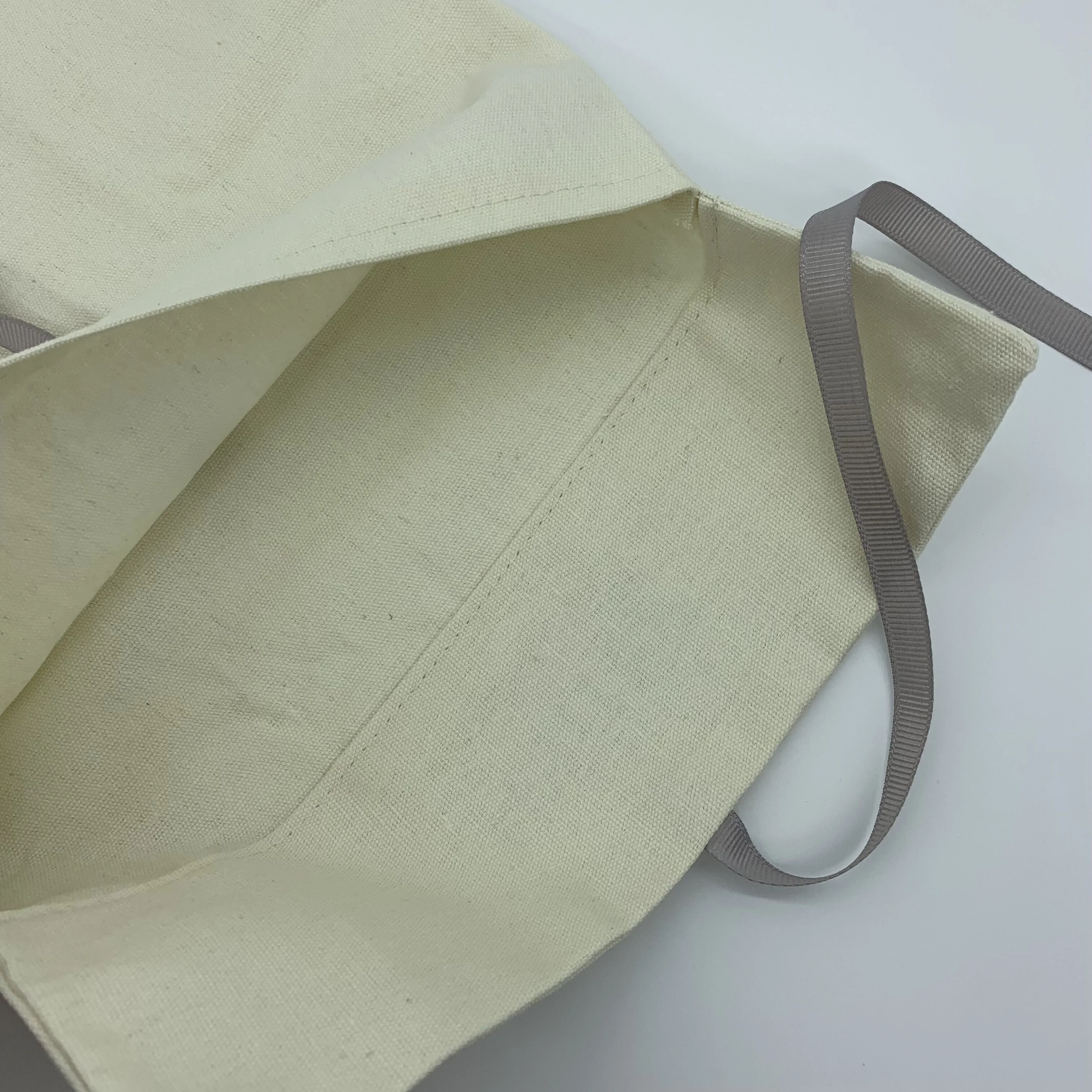 Custom Canvas Envelope Bag Clothing Boutique Packaging Pouch With Ribbon