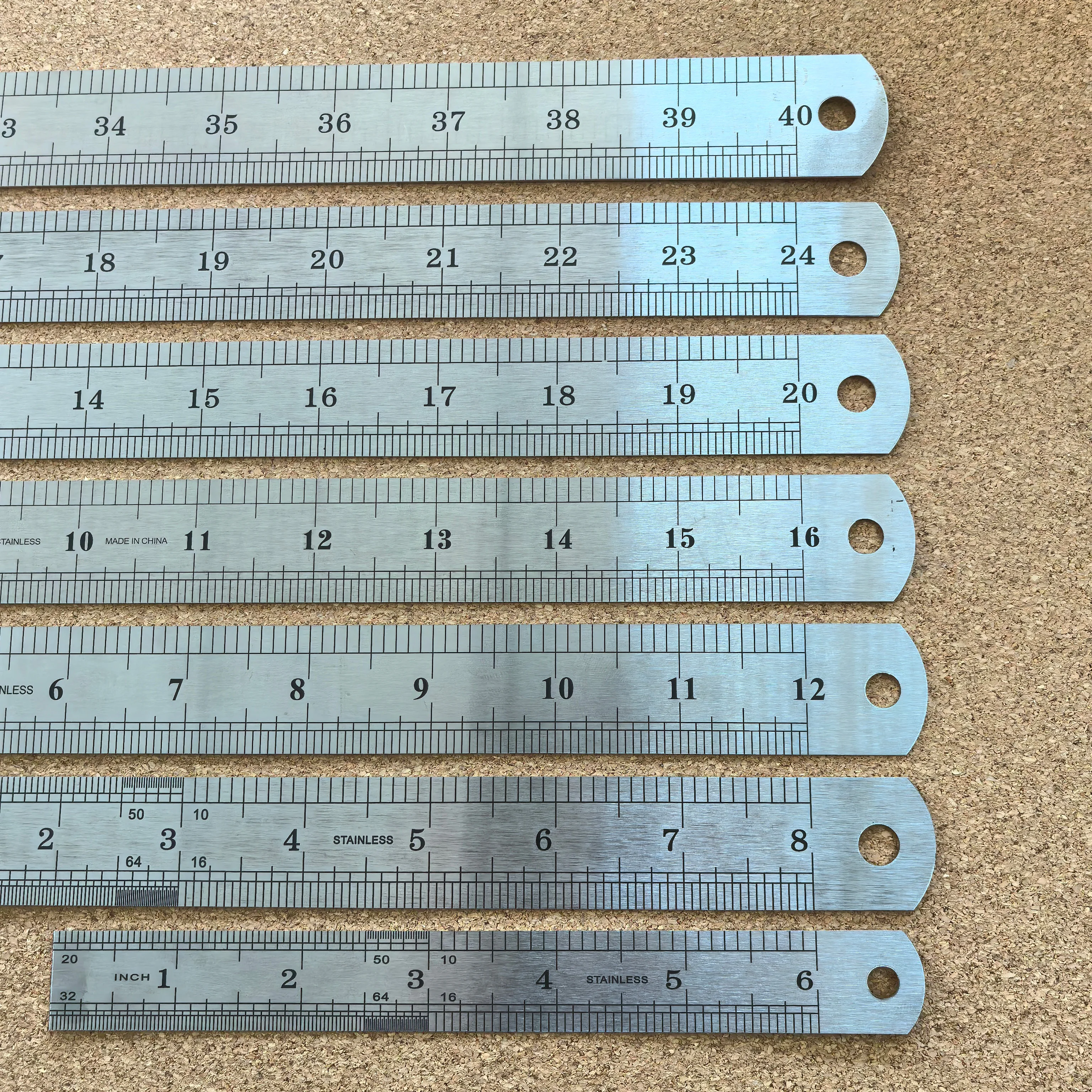 Stainless Steel Straightedge  Metric Feet 20cm/8inch 0.5mm Thick Ruler