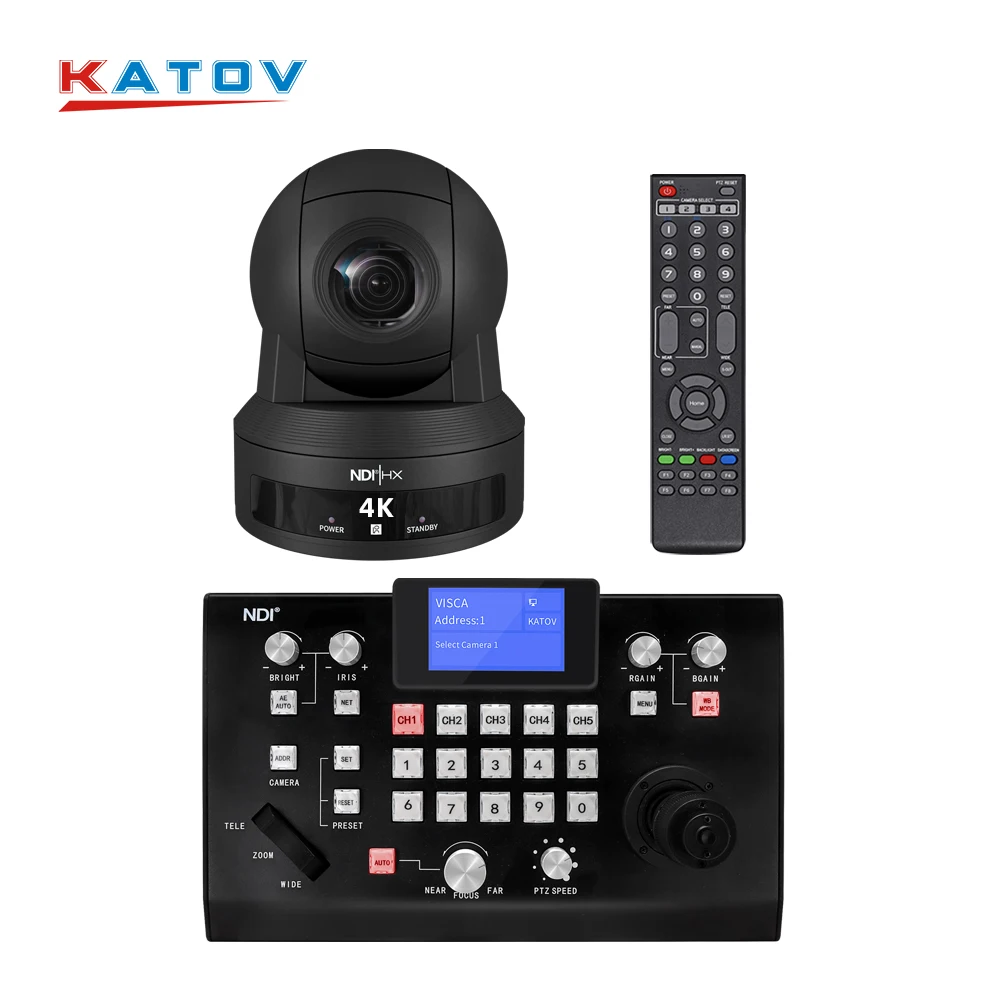 KATOV Custom logo camera video 12X optical zoom 4k full hd ndi ptz cam ptz 8mp 4k video conference camera