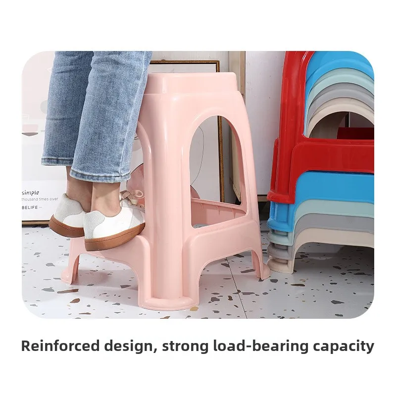 Modern Design Adult Dining Table Chair Extra Thick Square Plastic Stool Bench Household Use Gym Wholesale Living Room