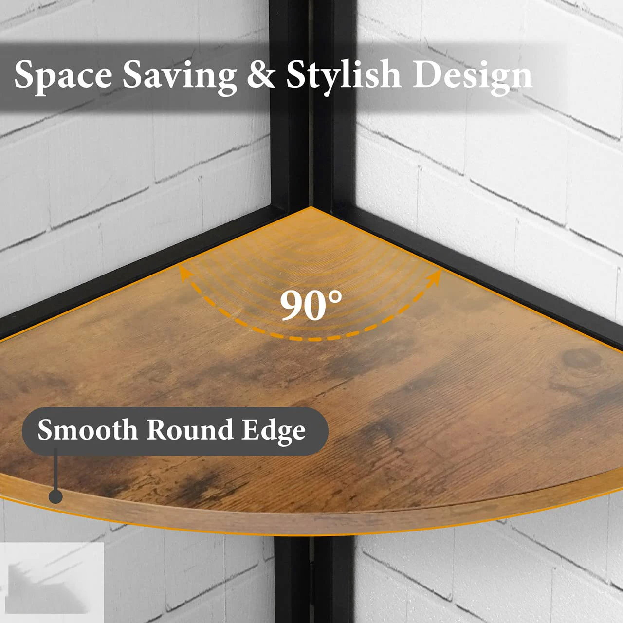 Wholesale Wooden Tall Corner Shelf Stand, 5-Tier Ladder Corner Wood Storage Plant Bookshelf with Metal Frame Display Shelves,