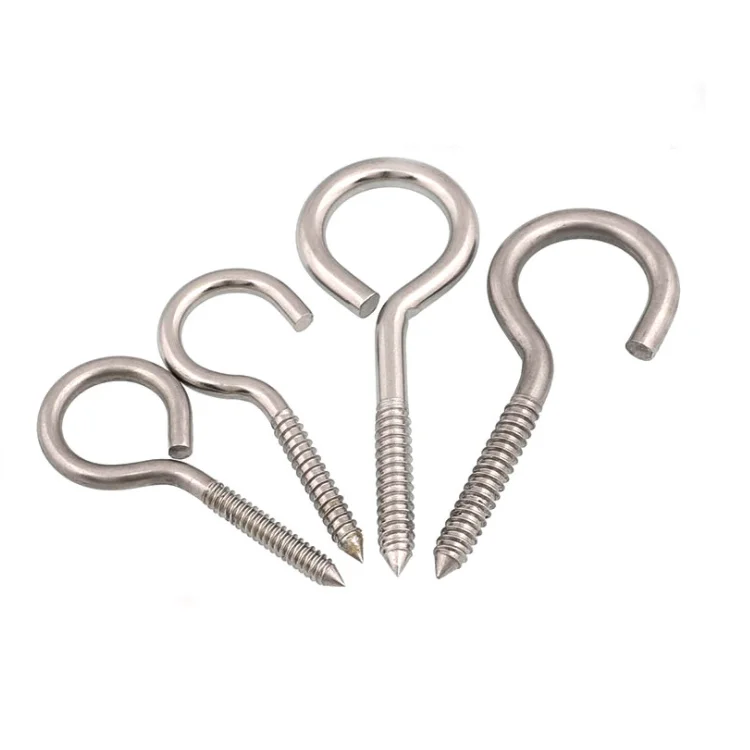 China fasteners SS304  Eyescrew Eyebolt Hook  Open Eye Screws Hook