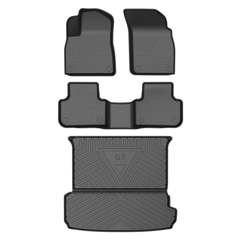 Auto Interior Accessories Anti Slip Rubber Rear Trunk Mat 5 Seats Luxury Car Floor Mat for Audi Q7