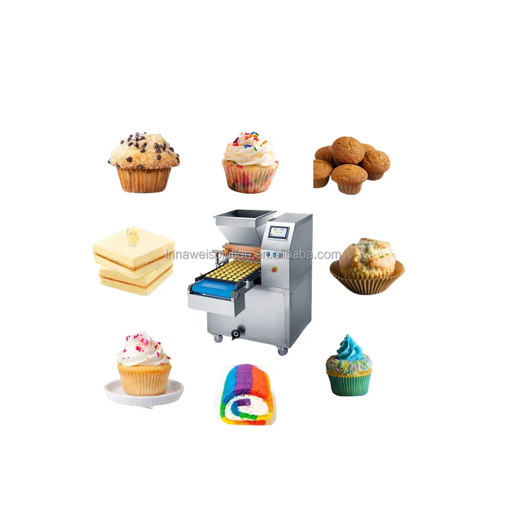 Multi-functional cake depositor machine  cup cakes making machine  muffin  swiss roll make machine