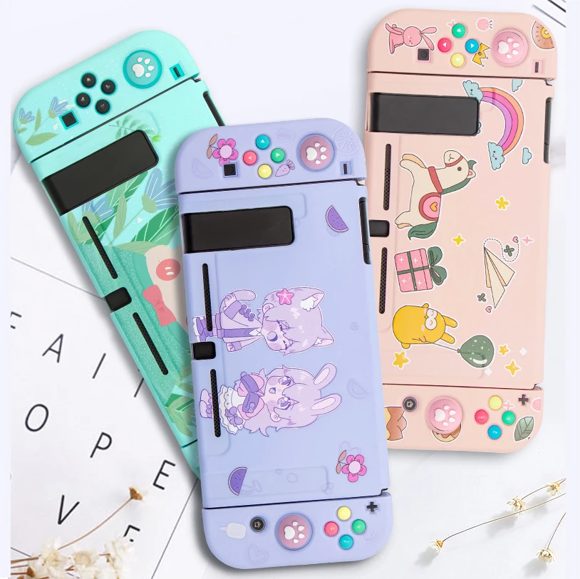  Жесткий Кристальный защитный чехол с цветным узором для Nintendo Switch Защитные Чехлы