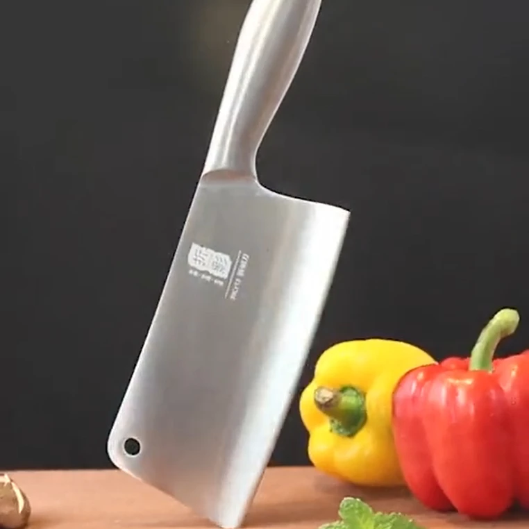 Kitchen Knife Chopping Cleaver Hollow Handle Chineese Meat Butcher Knives 7 inch Stainless Steel Knife