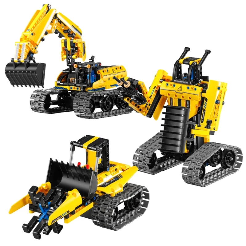 Top Selling Building Block Transmission Structure Engineering Excavator, Robot, 3 in 1 Models,430PCS DIY Block Engineering Truck