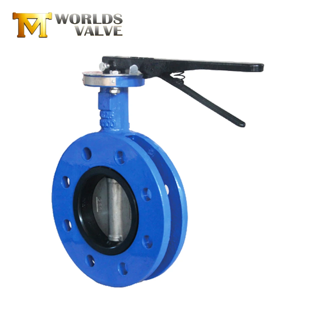 tianjin port low price with good quality double flange butterfly valve