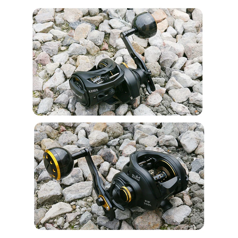 Deukio Carbon Fiber Material 6.3:1 Max Drag 16kg Baitcasting Fishing Reels Deepsea Baitcasting Reel