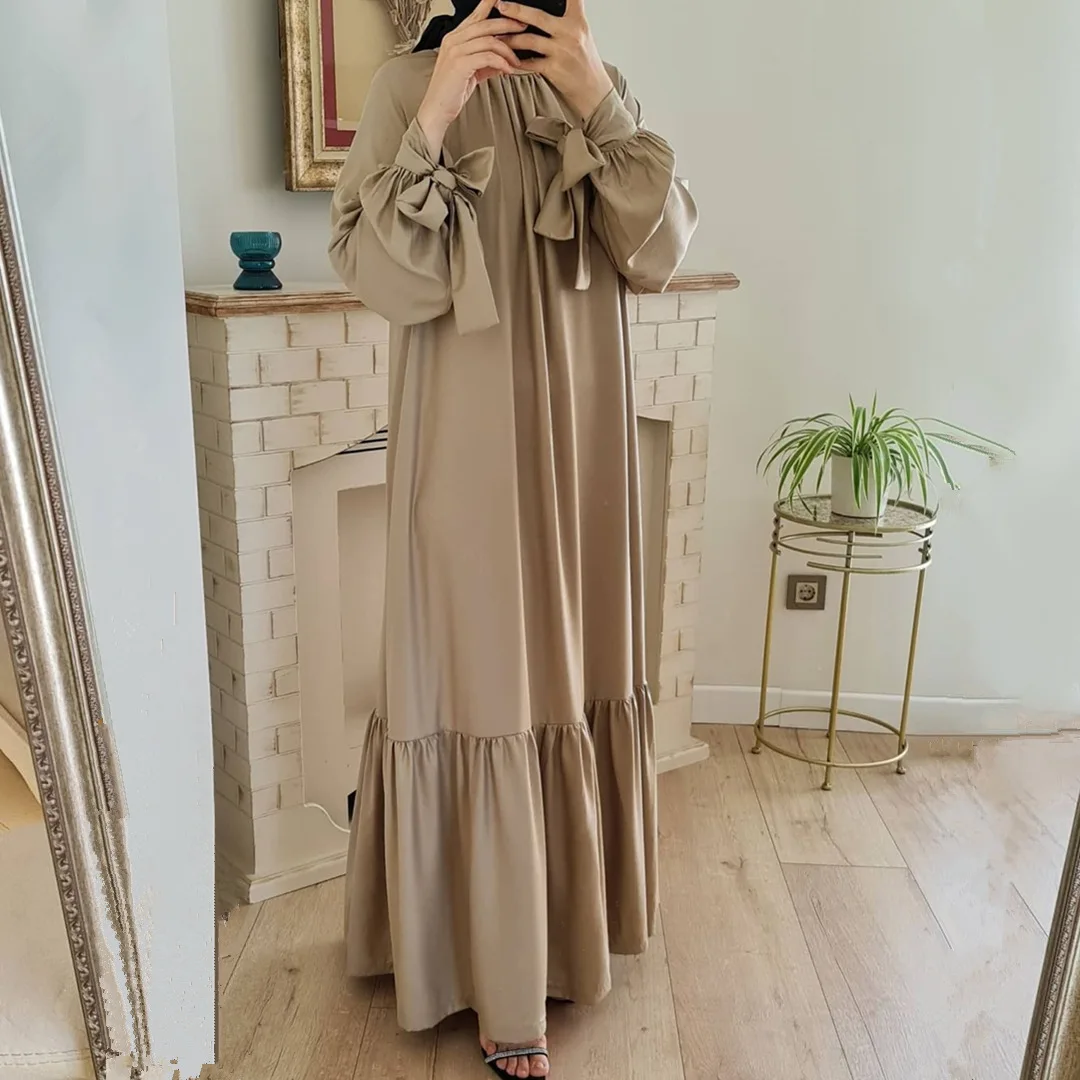SIPO атласный мусульманский модный хиджаб Дубай Abaya длинные платья для женщин с поясом мусульманская одежда африканские