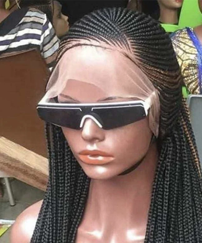 
Оптовая продажа, блестящий синтетический бесклеевой парик из человеческих волос без узлов, Плетеный парик для черных женщин 