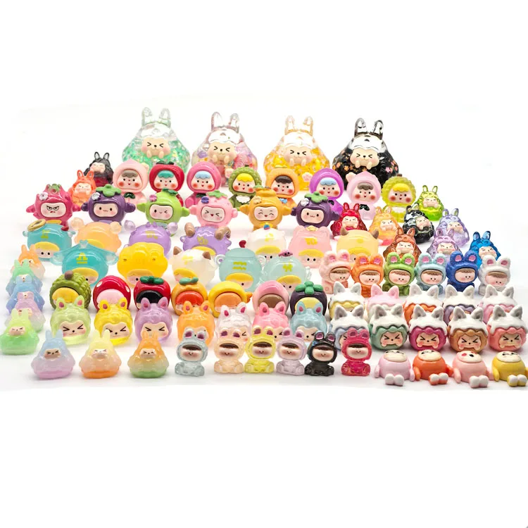 cartoon kid cute kawaii resin luminous objects glowing rabbit miniature decorative model 3d mini animals lucky bag children toys