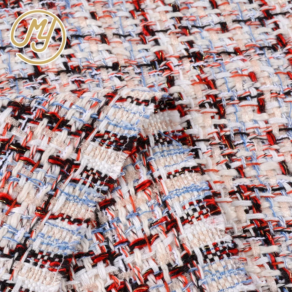 New fashion 400gsm 100 polyester woven tartan tweed fabric for suit coat