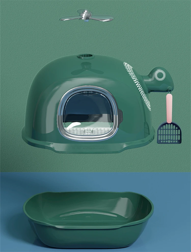 Fully Enclosed Anti Splash Cat Litter Shovel Odor Proof Cat Toilet Helicopter Cat Litter Box