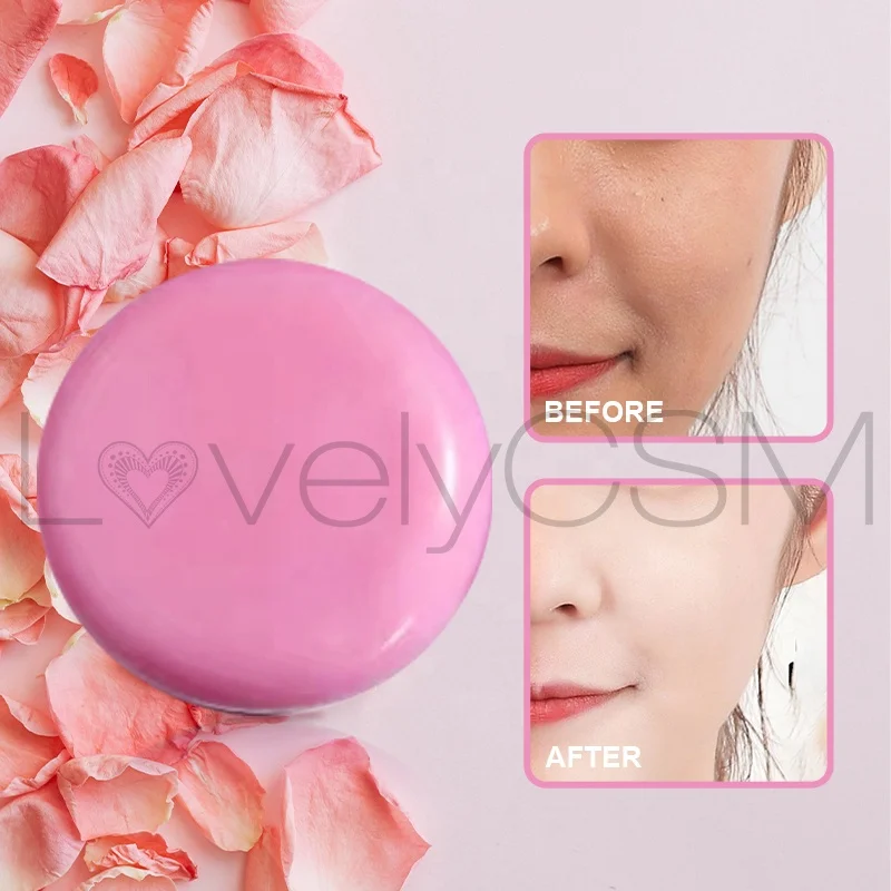 Customized OEM Facial Cleanser Pink Lovely Whitening Bleaching Organic 100% Pure Olive Glycerin Rose Essential Oil Handmade Soap