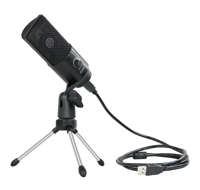 K680 Metal USB Condenser Microphone Computer Notebook Live K Song Game Voice Recording Studio Quality Noise Cancelling Desktop