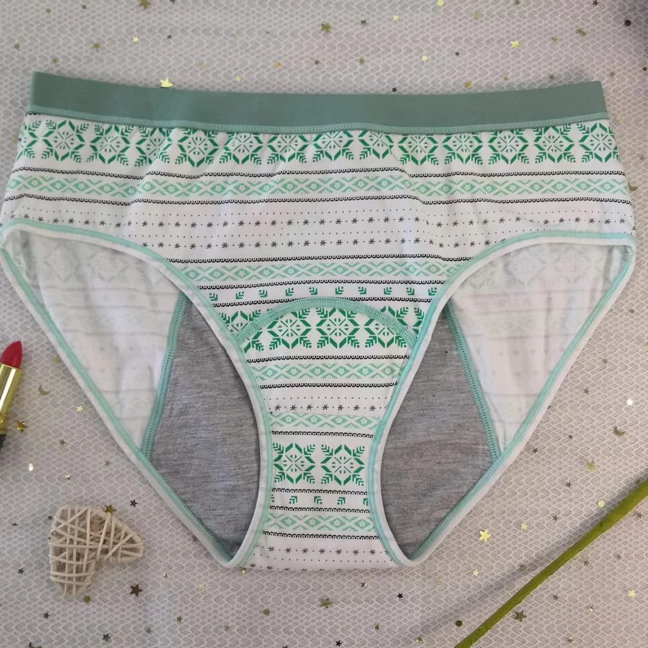 Leak Proof Menstrual Panties with Pocket Lady Physiological Panty Women Underwear Waterproof Briefs Period 40S Cotton Adults T/T