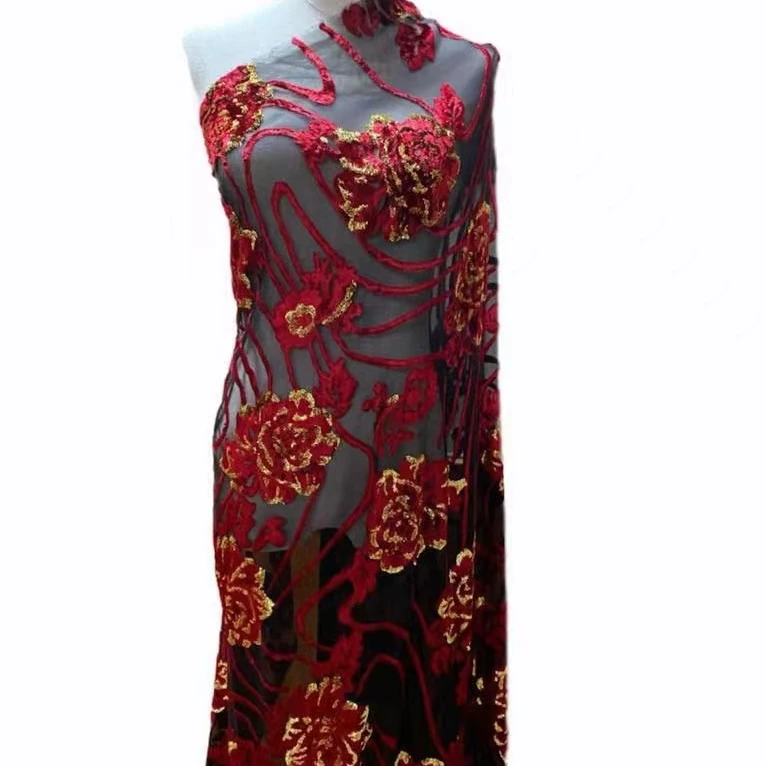 2022 new arrive somali dirac women dress silk velvet fabric