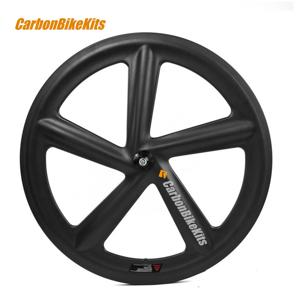 custom 700c full carbon 5 spoke bicycle wheel for road bicycle tt bike track bike rim brake or disc brake five spokes wheels