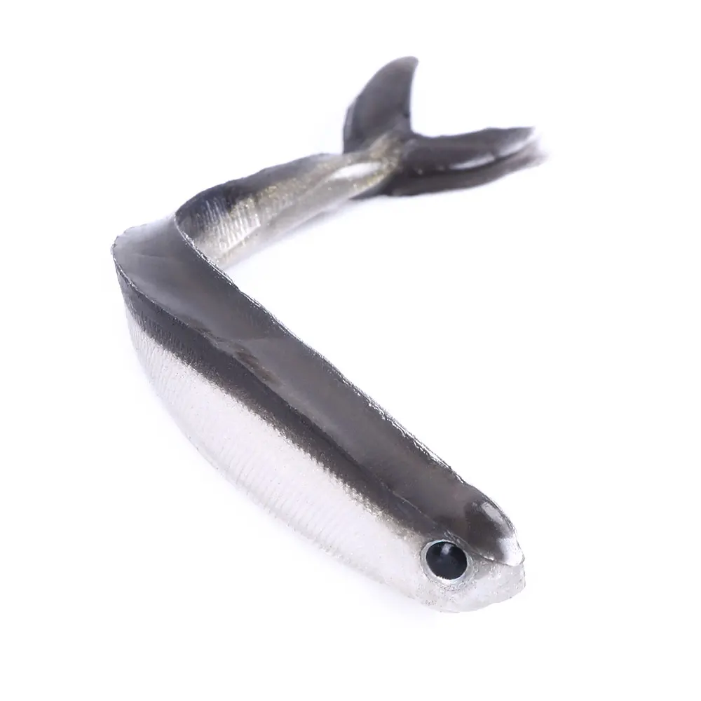 Soft Lures 8cm Baits Fishing Lure Shad Double Color Silicone Bait T Tail Wobblers