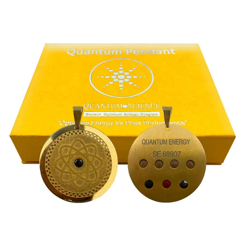 Stainless steel energy pendant with 7 healthcare stones Negative ions energy necklace MST Bio science energy pendant OEM logo