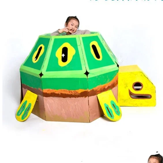 Kids DIY dinosaur cosplay suit toy pretend cardboard doodle toy
