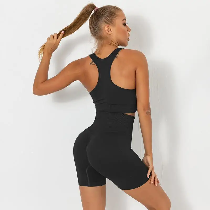 Wholesale Deep Squat Yoga Workout Short Set Die trikots passen zu der weiblichen fitness