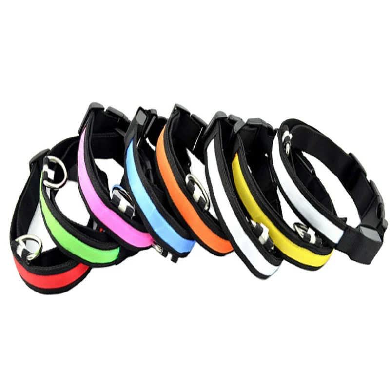 Индивидуальный многоцветный светодиодный нейлоновый мигающий ошейник для собак простые нейлоновые