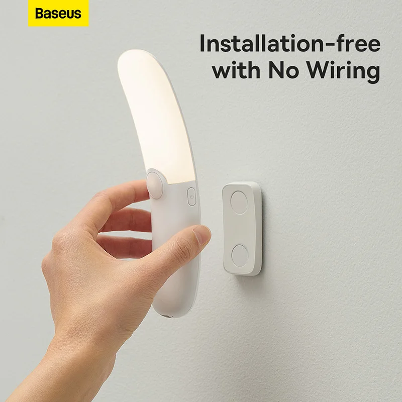 Baseu.s Intelligent Human Body Sensor Night Lamp Chargeable Emergency Lighting LED Wall Light