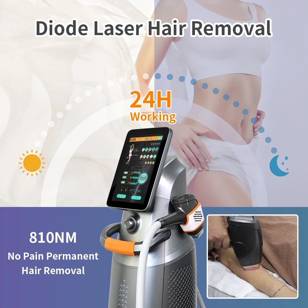 A0425 Newest Vertical high power professional 810 diode laser hair removal machine for sale / diode laser 755 810 1064nm