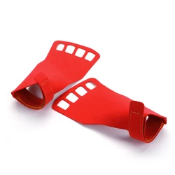 Micro Fiber Carbon Gymnastic Grips for Bars Red Color with Hole Grip Crossfit Exercise