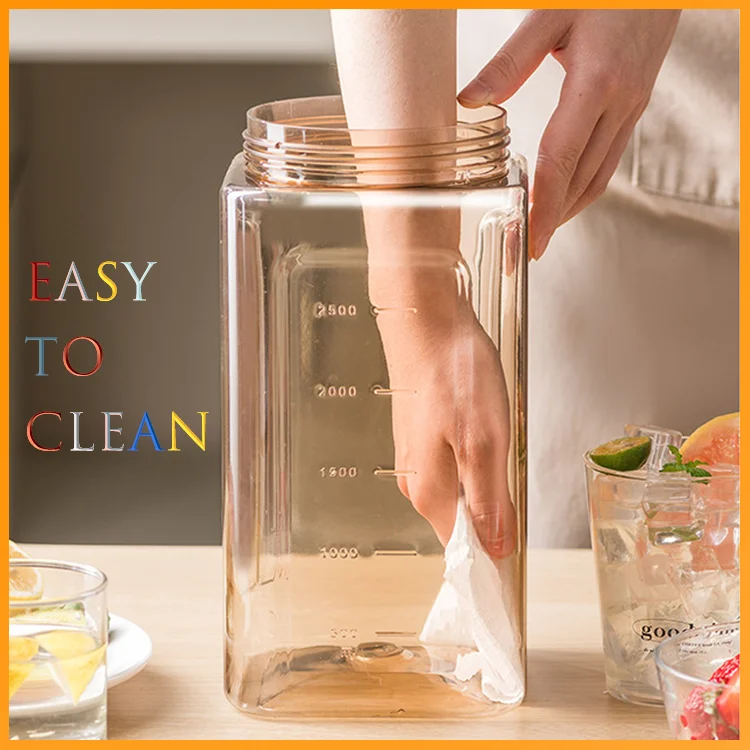 Large Capacity Water Kettle Portable Fruit Bottle Plastic Drinking Water Dispenser For Fridge