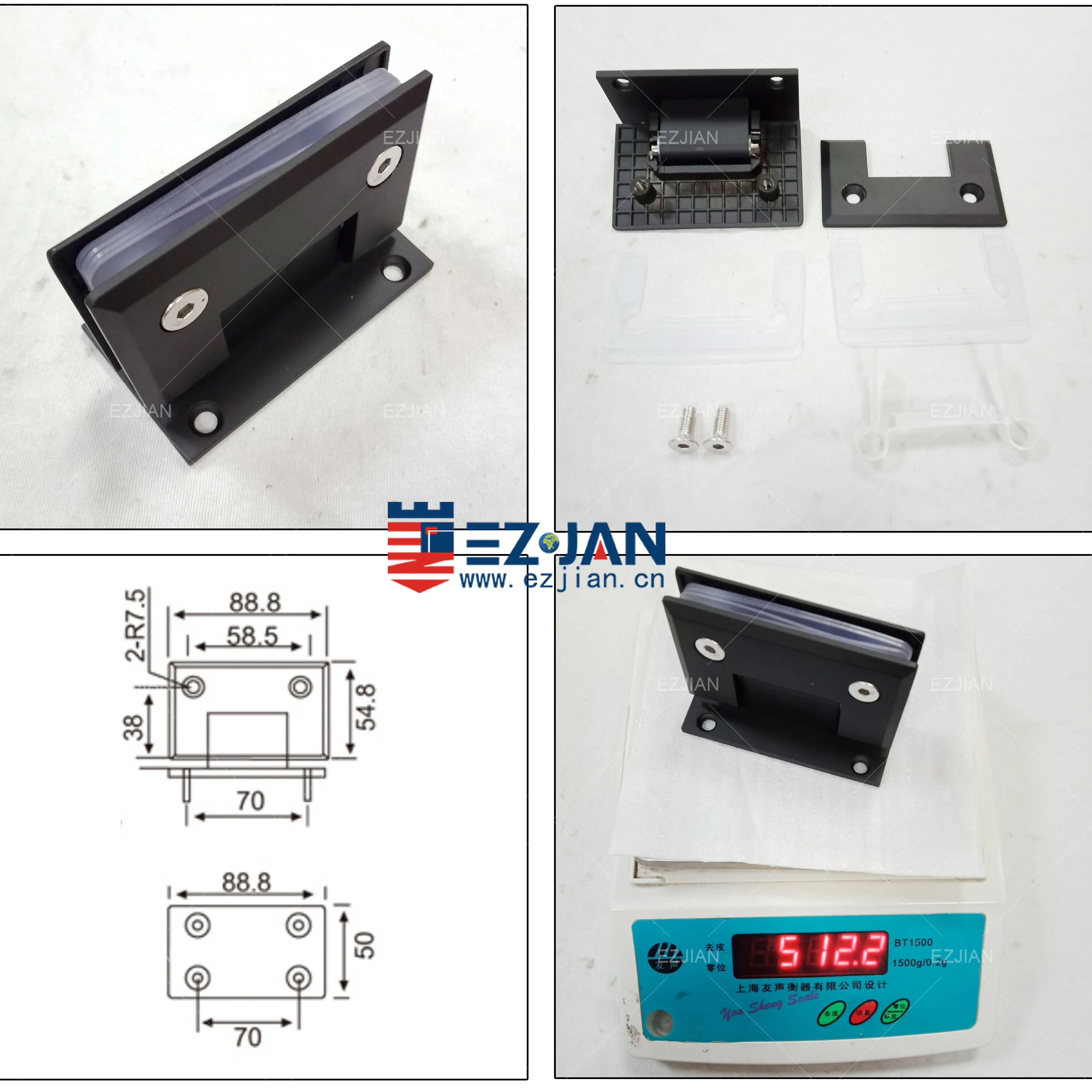 Commercial Glass Door Hinges 135 Degree Glass to Glass Shower Hinge