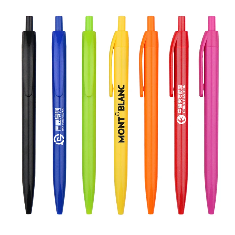 2024 New Plastic Ballpoint Pen with Clip Cheap Advertising Muti-colors Ball Pens Custom Logo