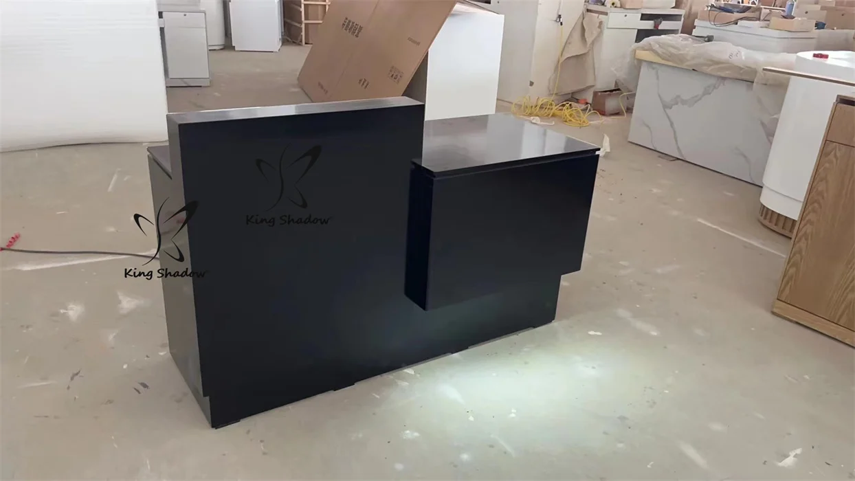 reception counter modern design reception desk salon furniture black reception table on sale