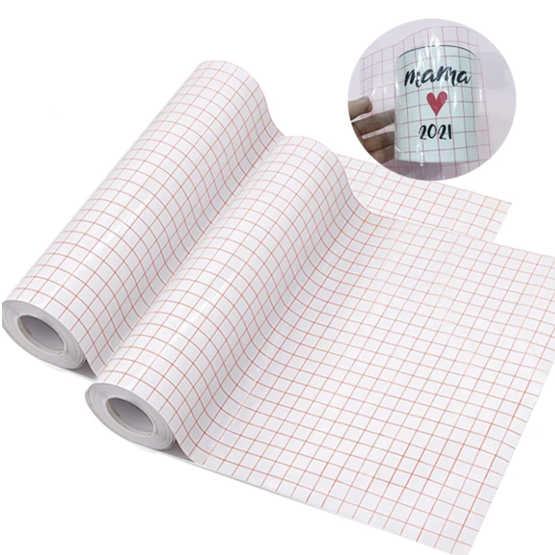 Прозрачная виниловая трансферная бумажная лента, рулон-Выравнивающая сетчатая клейкая лента для самоклеящейся виниловой ленты для знаков, наклеек на окна